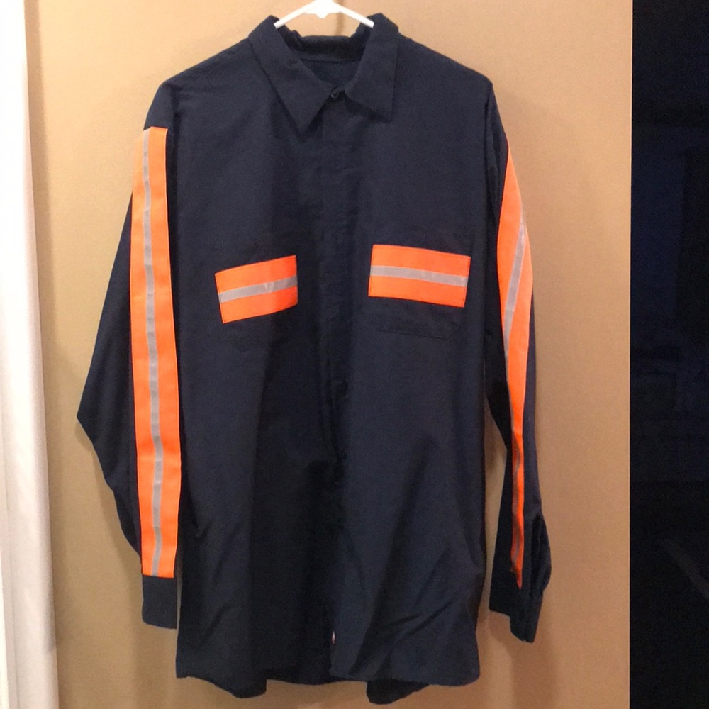 Blue and orange men’s extra large safety work shirt